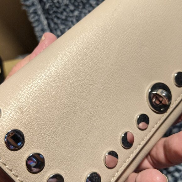 Michael Kors Rivington Stud Large Leather Wallet cement & Silver Hardware NWT - Picture 15 of 16